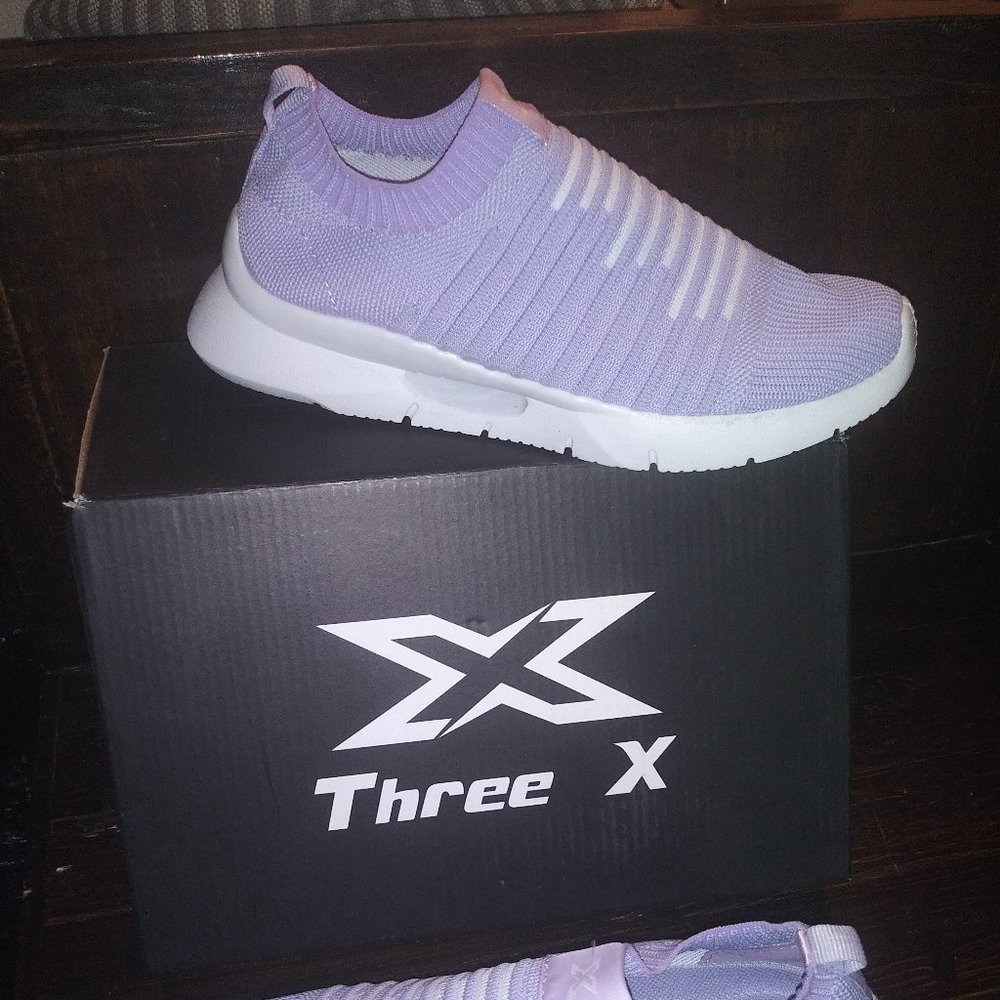 Three X Women Comfy Trainers Walk Sock Shoes